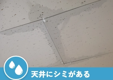 天井にシミがある